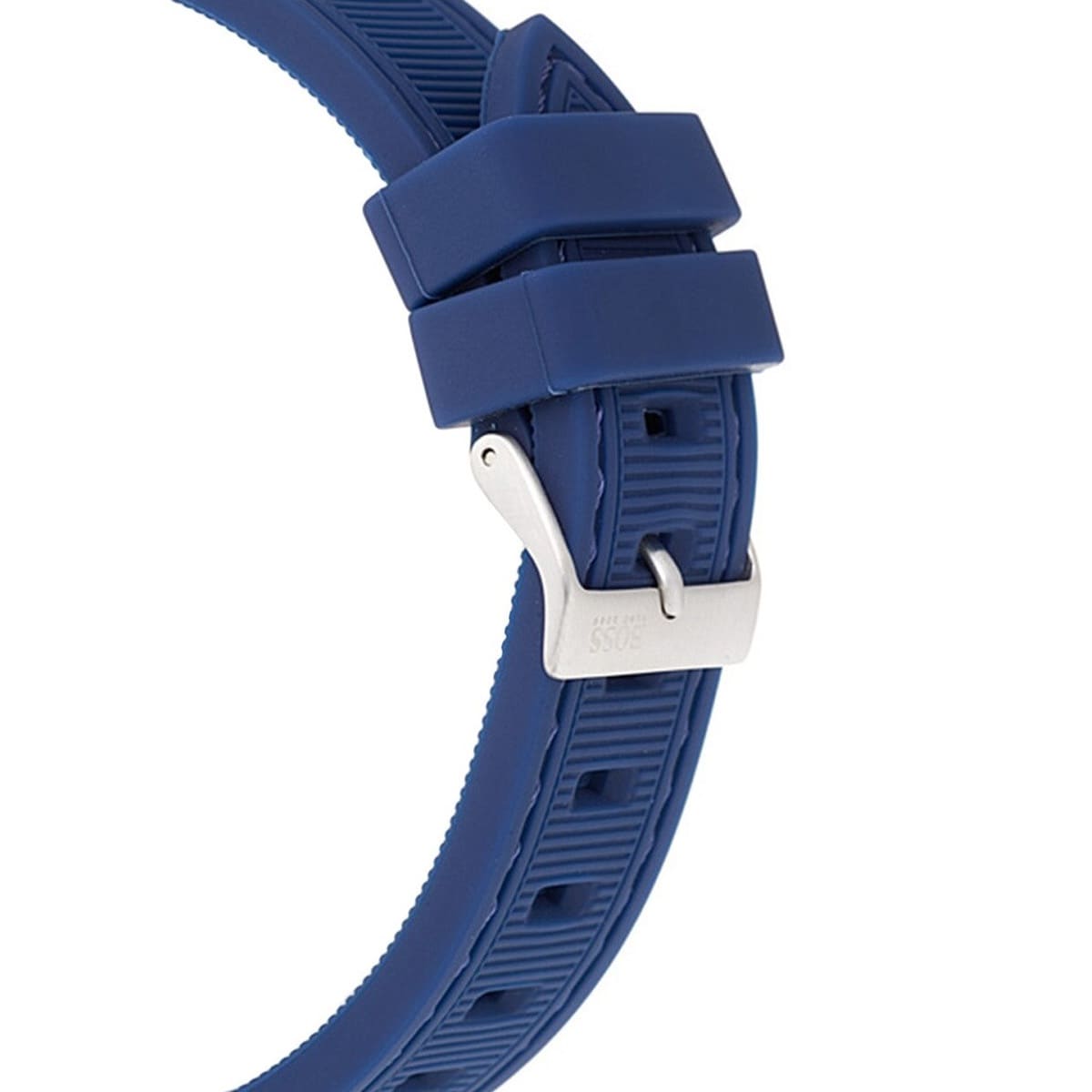 Hugo Boss Navigator 1513526 Silver Stainless Steel Blue Silicone Chronograph Watch