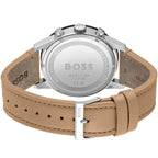 Hugo Boss Allure 1513964 Black Ion-Plated Case Black Dial Beige Leather Men's Watch