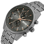 Hugo Boss Sky Traveller 1514153 Gray Ion-Plated Stainless Steel Gray Dial Men's Watch