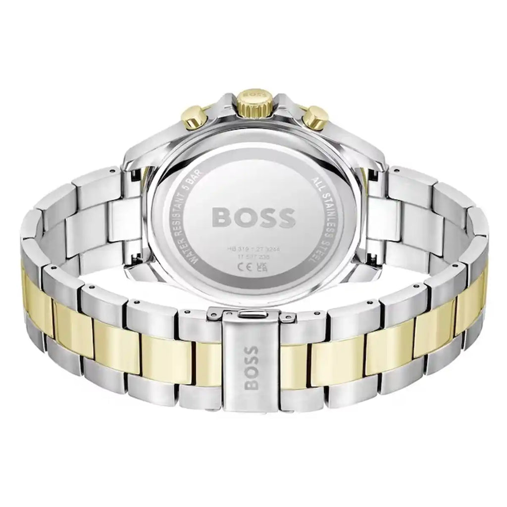 Hugo Boss Runner 1514154 Two-Tone Silver Gold Case Green Dial Men's Watch