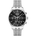 Hugo Boss Avery 1514157 Men's Silver Steel Watch Black Dial