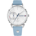 Tommy Hilfiger Brooke 1782023 Silver Case Light Blue Leather Strap Women's Watch