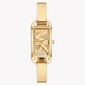 Michael Kors Women's MK Empire Three-Hand Gold-Tone Stainless Steel Logo Bracelet Watch (Model: MK4840), Gold, Modern