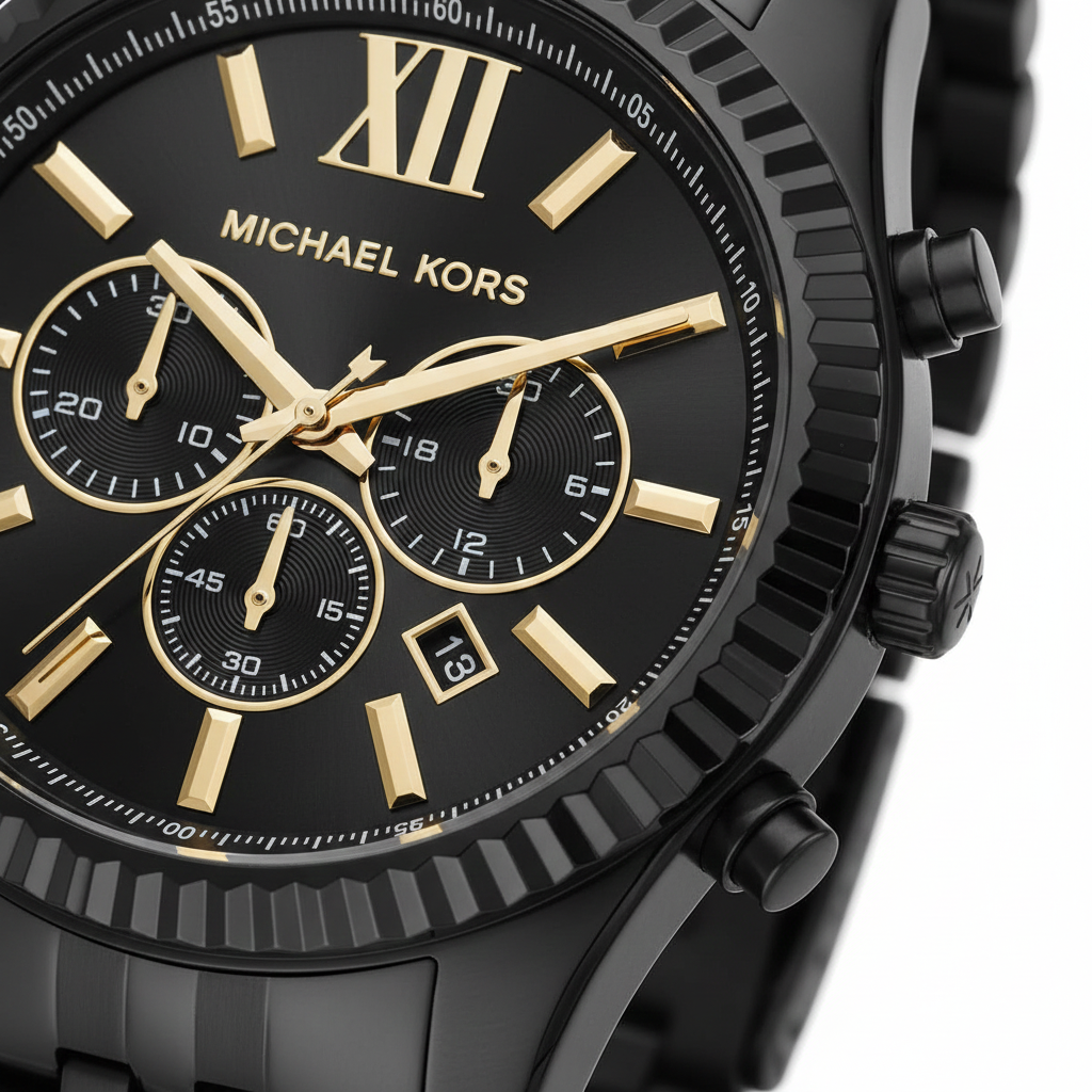 Michael Kors MK8603 Men’s Black Dial Black Stainless Steel Lexington Chronograph Watch