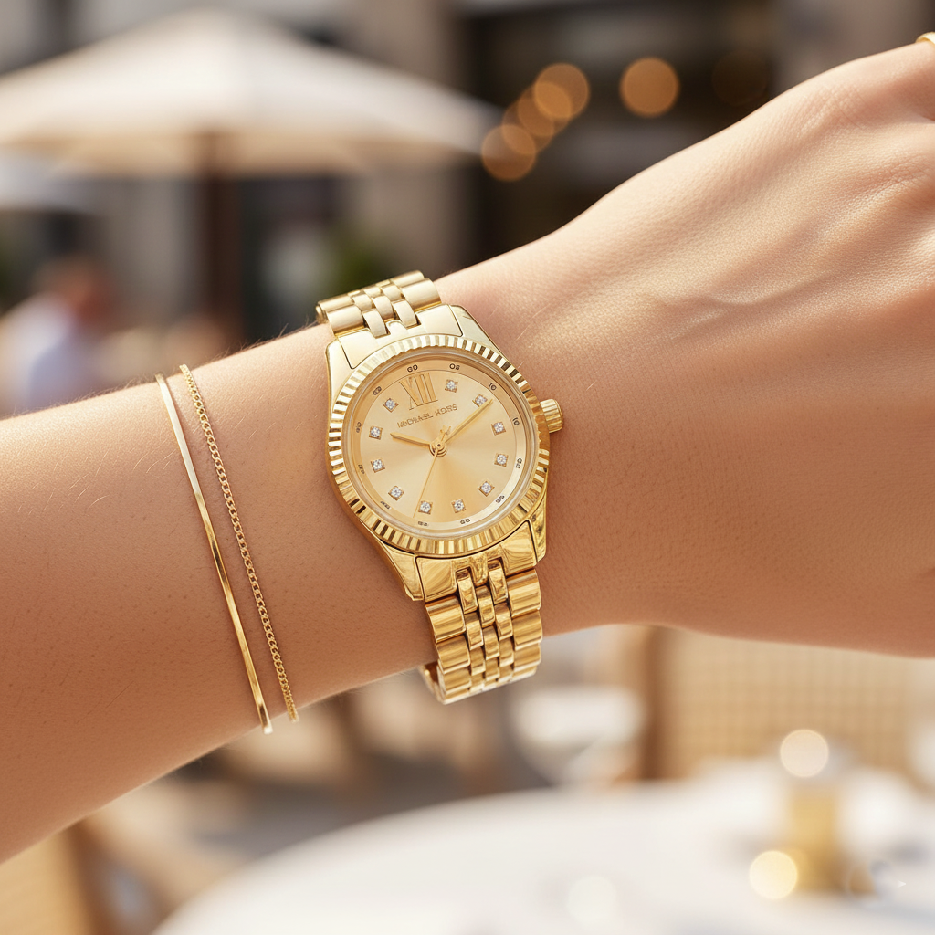 Michael Kors Lexington MK4741 Women’s Gold Dial Stainless Steel Watch