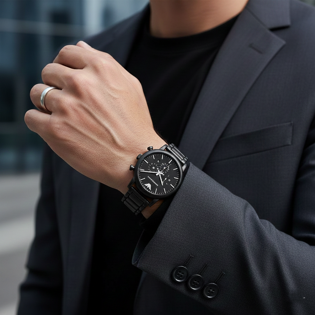 Emporio Armani AR1895 Men’s Black Dial Stainless Steel Luigi Chronograph Watch