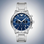 Emporio Armani AR11306 Men’s Blue Dial Silver Stainless Steel Chronograph Watch