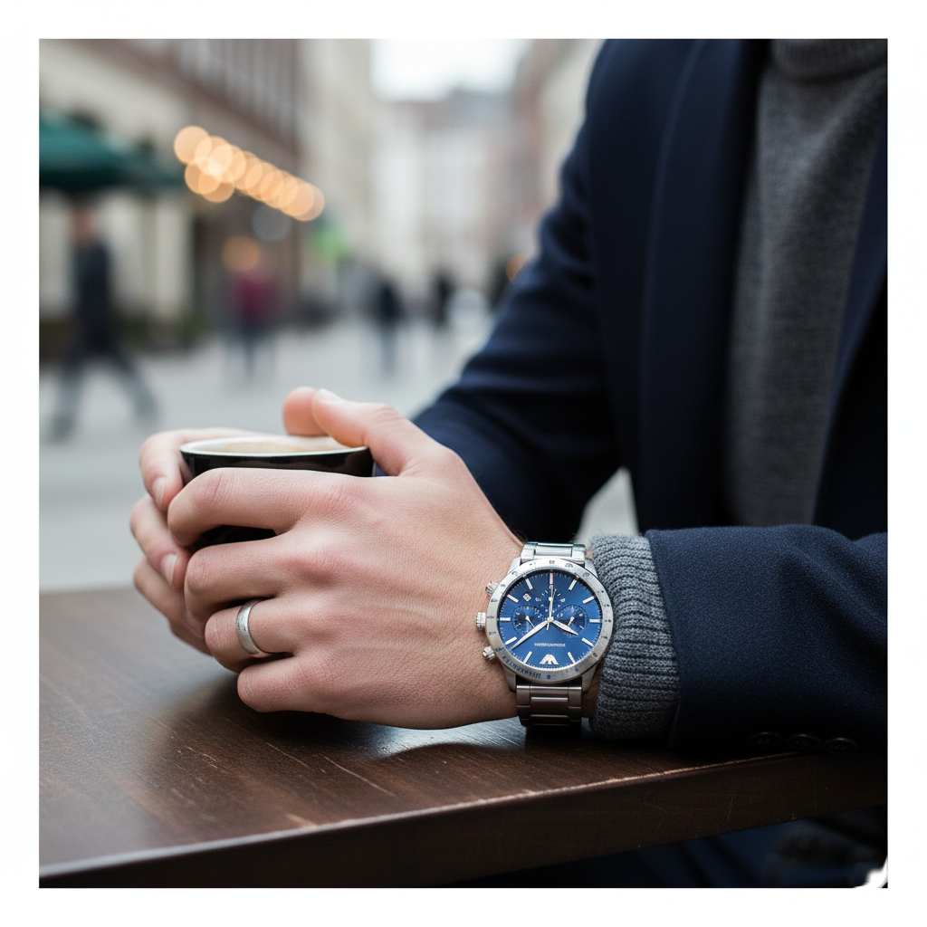 Emporio Armani AR11306 Men’s Blue Dial Silver Stainless Steel Chronograph Watch
