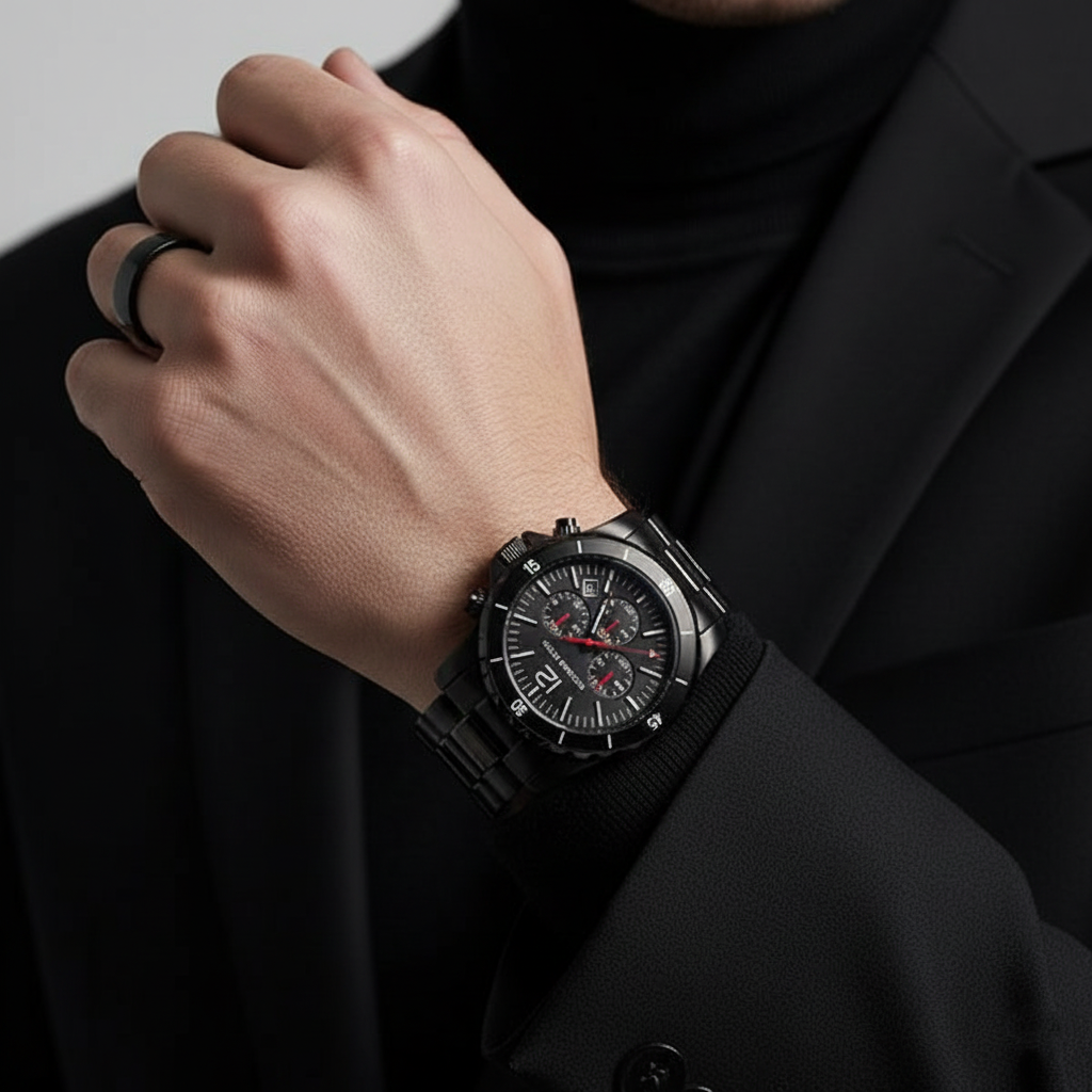 Michael Kors MK8161 Men’s Black Dial Black Stainless Steel Madison Chronograph Watch