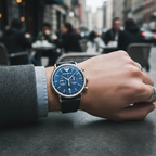 Emporio Armani AR11105 Men’s Blue Dial Black Leather Aviator Chronograph Watch