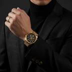 Michael Kors MK8867 Men’s Black Dial Gold Stainless Steel Brecken Chronograph Watch