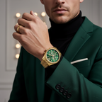 Michael Kors MK8446 Men’s Green Dial Gold Stainless Steel Lexington Chronograph Watch