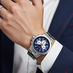 Michael Kors MK8171 Men’s Blue Dial Silver Stainless Steel Dylan Chronograph Watch