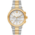 Michael Kors MK9221 Men’s White Dial Two-Tone Silver Gold Stainless Steel Billie Chronograph Watch