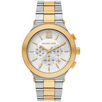 Michael Kors MK9221 Men’s White Dial Two-Tone Silver Gold Stainless Steel Billie Chronograph Watch
