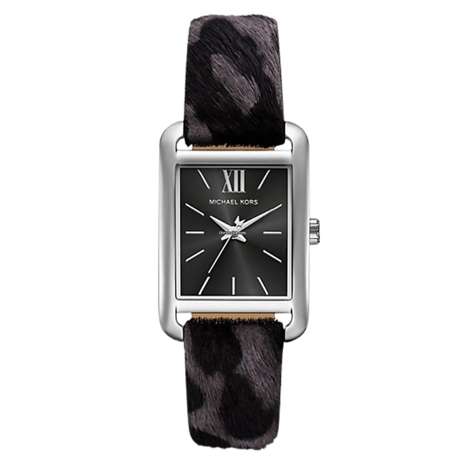 Michael Kors Emery MKo1199 Black Dial Grey Leopard Print Leather Strap Women's Watch