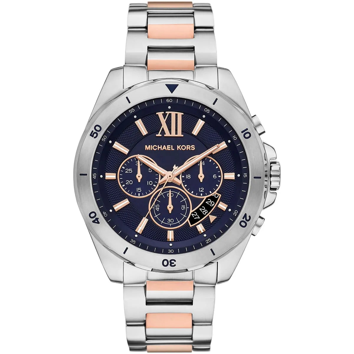 Michael Kors Brecken MK9065 Two-Tone Silver & Rose Gold Men's Watch
