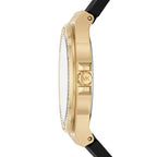 Michael Kors Lennox MK7281 Women’s Gold Case Black Silicone Strap Analog Watch