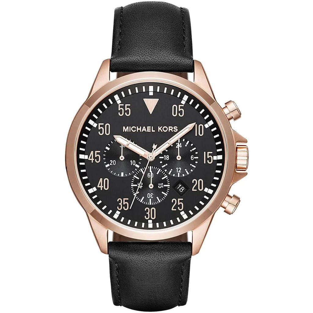 Michael Kors MK8535 Men’s Black Dial Rose Gold Stainless Steel Gage Chronograph Watch