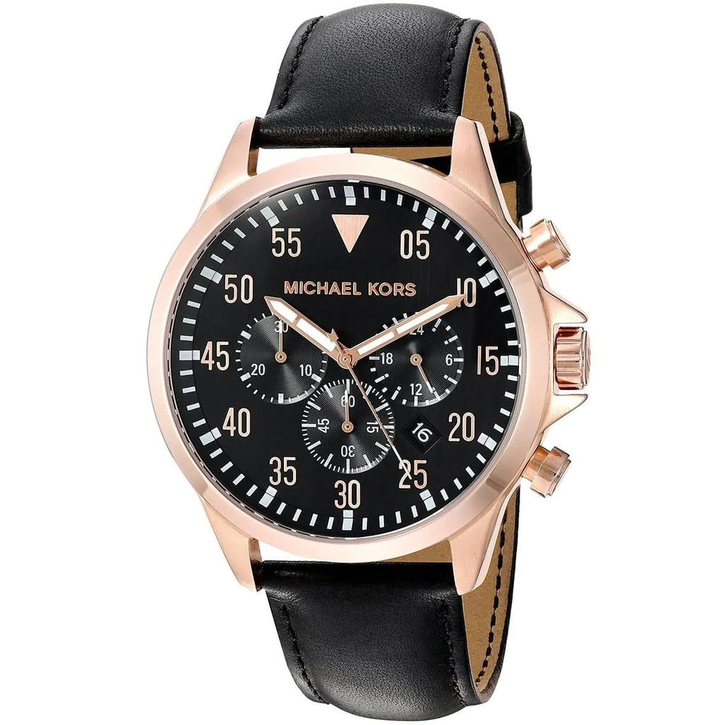 Michael Kors MK8535 Men’s Black Dial Rose Gold Stainless Steel Gage Chronograph Watch