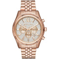 Michael Kors MK8580 Men’s Crystal Dial Rose Gold Stainless Steel Lexington Chronograph Watch