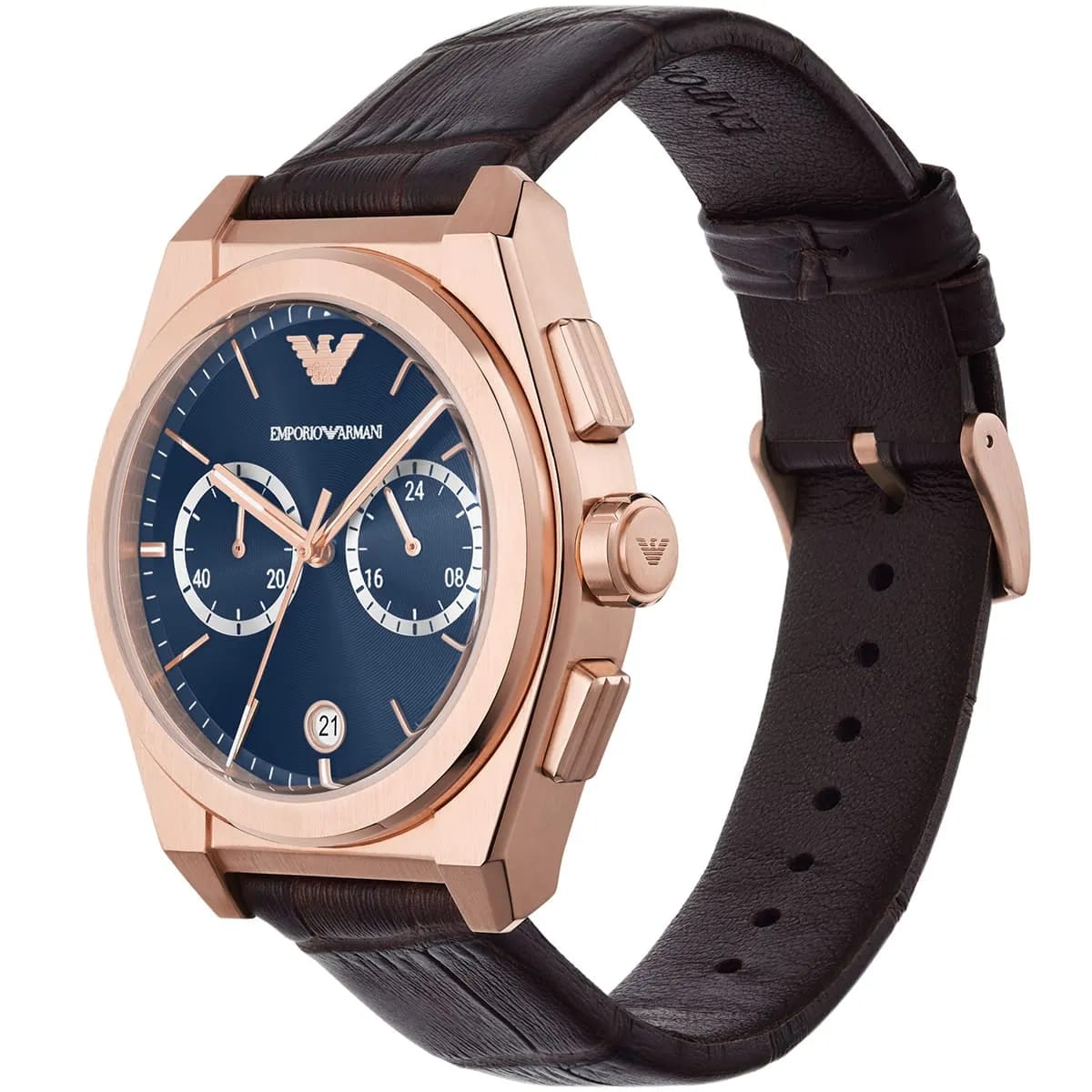 Emporio Armani AR11563 Men’s Blue Dial Brown Leather Federico Chronograph Watch