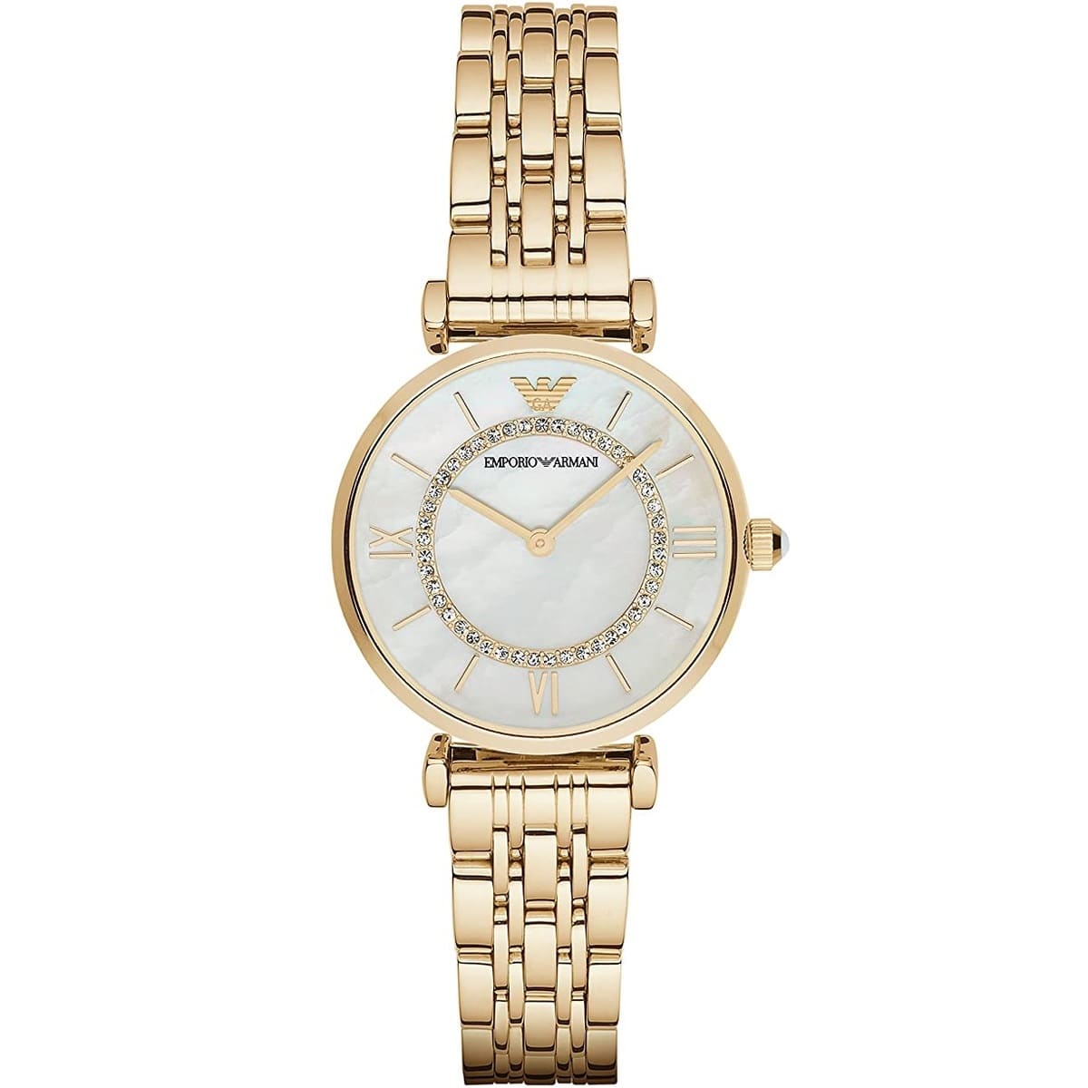 Emporio Armani AR1907 Women’s Mother of Pearl Dial Gold Stainless Steel Gianni T-Bar Watch