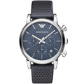 Emporio Armani AR1736 Men’s Blue Dial Blue Leather Chronograph Watch