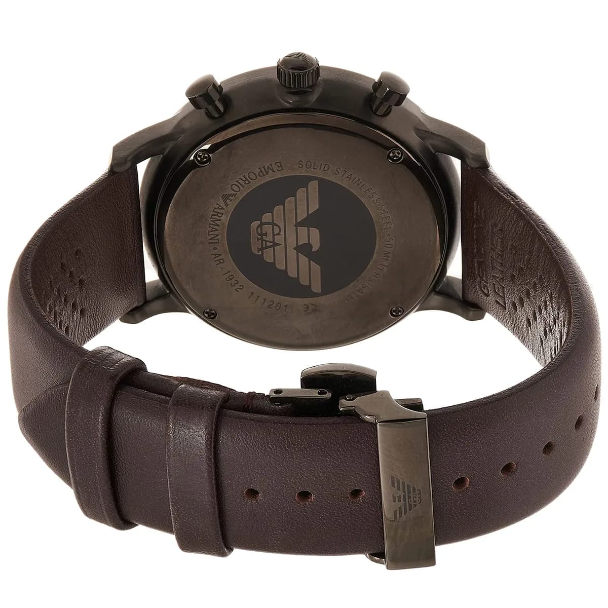 Emporio Armani AR1932 Men’s Grey Dial Brown Leather Chronograph Watch