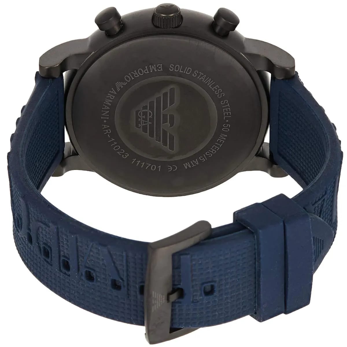Emporio Armani AR11023 Men’s Black Dial Blue Silicone Strap Chronograph Watch
