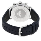 Emporio Armani AR11105 Men’s Blue Dial Black Leather Aviator Chronograph Watch