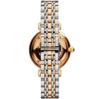 Emporio Armani Gianni T-Bar AR80035 Women's Two-Tone Crystal Pavé Dial Luxury Watch