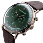 Emporio Armani AR11334 Men’s Green Dial Brown Leather Aviator Chronograph Watch