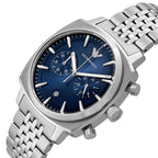 Emporio Armani Carlo Chronograph AR11688 Silver Blue Dial Metal Men's Watch