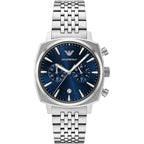 Emporio Armani Carlo Chronograph AR11688 Silver Blue Dial Metal Men's Watch