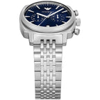 Emporio Armani Carlo Chronograph AR11688 Silver Blue Dial Metal Men's Watch