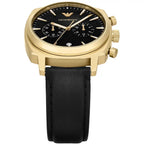 Emporio Armani Carlo Chronograph AR11690 Gold Black Dial Leather Men's Watch