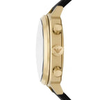 Emporio Armani Carlo Chronograph AR11690 Gold Black Dial Leather Men's Watch