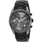 Emporio Armani Tazio AR5889 Sportivo Black Rubber Chronograph Watch
