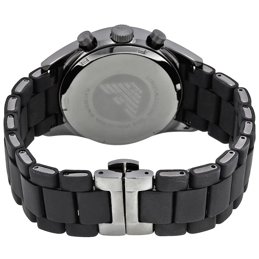 Emporio Armani Tazio AR5889 Sportivo Black Rubber Chronograph Watch