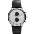 Emporio Armani Classic AR0385 White Panda Dial Leather Watch