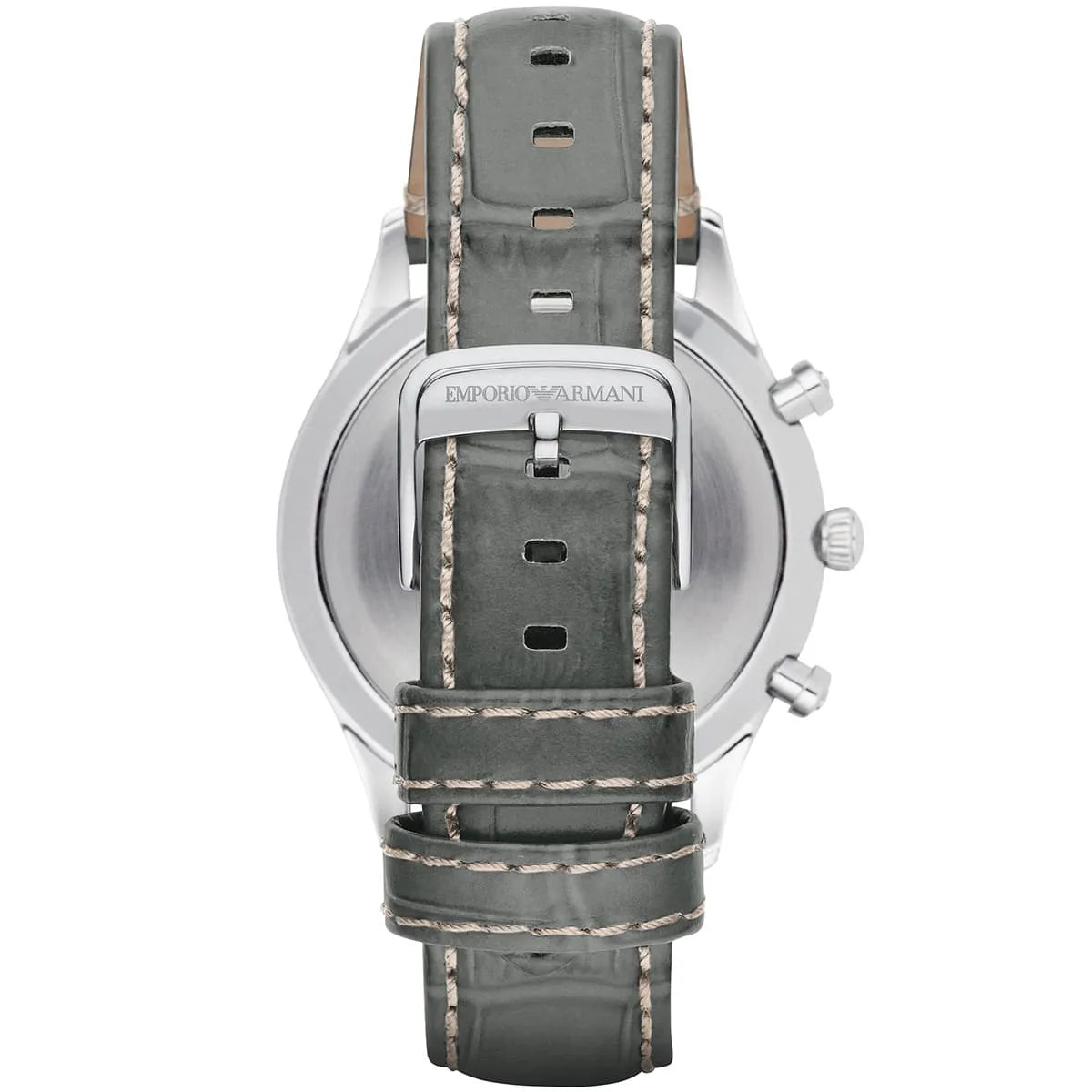 Emporio Armani AR1861 Classic Silver Grey Leather Watch