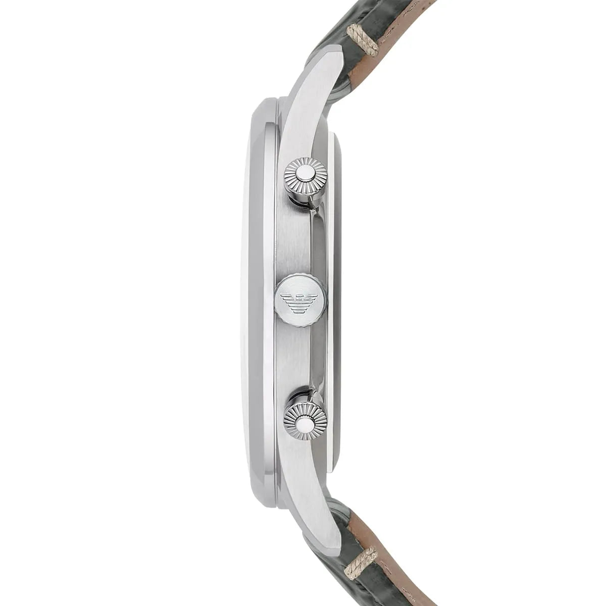 Emporio Armani AR1861 Classic Silver Grey Leather Watch