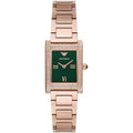Emporio Armani Genni AR11641 Rose Gold Green Rectangular Ladies Watch