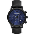 Emporio Armani Luigi AR11351 Blue Dial Black Leather Watch