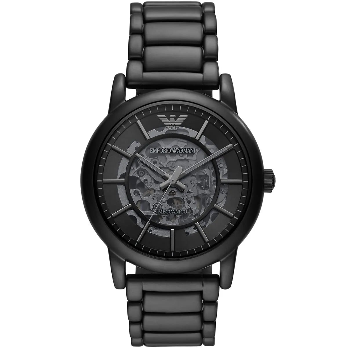 Emporio Armani Luigi AR60045 Meccanico Automatic Full Black Skeleton Watch