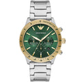 Emporio Armani Mario AR11454 Green Dial Gold Bezel Watch