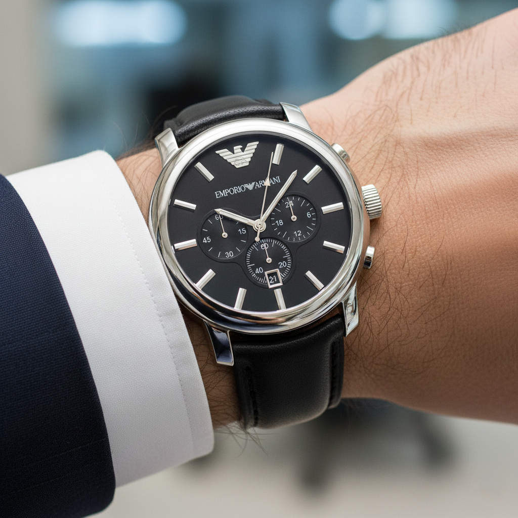 Emporio Armani Maximus AR0431 Large Square Chronograph Watch