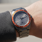 Emporio Armani Sigma AR11178 Gunmetal Watch with Orange Bezel