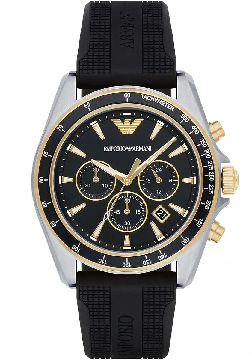 Emporio Armani Sigma AR80003 Chronograph Black Rubber Strap Men's Watch